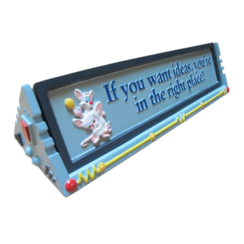 Vintage 1998 Pinky and the Brain Brain Wave Analyzer Desk Sign Warner Bros
